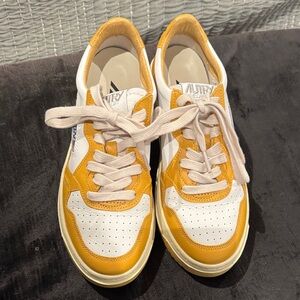 Autry Yellow and White Sneakers